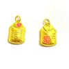 Guofeng Método Antiguo Joyería de Oro Accesorios Aceite Goteando Xi Shangmei Punta Flor de Durazno Moneda de Cobre Bolsa de la Suerte Colgante Pequeño Colgante de la Suerte Colgante