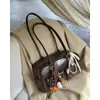 Bolso Nuevo Retro Gran Capacidad Marrón Coreano 2024 Fábrica Temporada Otoño/Invierno Bolso de Mano Bowling para Mujer Bolso de Hombro