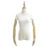 Estilo Americano Spice Girl Pulôver Gola Redonda Top Curto Feminino Cintura Alta Elástico Justo Lateral Plissado Fio Camiseta Manga Curta