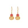 Yilu Plata S925 Plata Esterlina Chapado en Oro Rojo Sur Rojo Nuevo Estilo Chino Vintage Filigrana Hueca Cuenta Redonda Calabaza Gancho para Pendiente