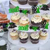 2026 Temporada de Graduación de Amazon Fiesta Ceremonia Repostería Pastel Decoración Banderín Pequeño de Papel con Purpurina Inserts