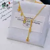 Collar de Cadena para Clavícula con Borla de Estrella de Cinco Puntas Galaxia Versátil Color Oro Arena Mismo Estilo que Little Red Book, Moda de Alta Gama para Mujer