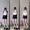 Falda Negra Versátil de Chica Caliente Americana para Mujer Primavera Cubre Cadera Ropa de Trabajo Falda Corta Diseño Culotte Falda de Nicho