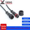 Cabo de Extensão Industrial de 2 Vias Mini Conector Macho-Fêmea à Prova d'Água Plugue à Prova d'Água M12 Conector para Fita de LED Carro