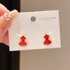 Brincos de Zircônia em Formato de Cabaça Banhados a Ouro Real 18K, Estilo Chinês Novo Simples com Toque de Luxo, Versáteis para o Dia a Dia