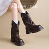 Botines Augusden Martin para Mujer 2026 Nuevo Estilo Otoño e Invierno, Forrados de Felpa, Suela Gruesa, Botines Cortos Estilo Británico, Botas Estilo Vaquero