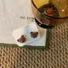 Pendientes de Oso Marrón Flocado Perla Otoño e Invierno Lindos de Dibujos Animados Dulces de Peluche