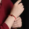Fivela de Cinábrio Pulseira de Corda Vermelha Feminina Corda Trançada Antiga Masculina Areia Dourada Roxa Pulseira Infantil Joia