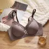 Algodón Antibacteriano de Látex Lencería Femenina Estilo Delgado Recogido para Busto Pequeño Sin Imanes Soporte Suave Chica Pura Deseo Sujetador Transfronterizo
