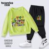 Roupas de caixa de ritmo sprunki para meninos e meninas inverno moletom com capuz forrado com lã calça de moletom terno roupa infantil conjunto de duas peças