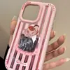 Funda de Teléfono Móvil con Rayas de Color Ins Adecuada para Iphone16Promax Apple 15Pro Estéreo 14 Anticaída 13 Mujeres Japonesas y Coreanas