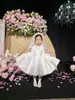 Vestido para Niña 2026 Blanco Manga Larga Vestido de Princesa para Niña Pequeña de Un Año Traje para Anfitrión Desfile de Moda Dulce