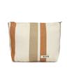 Bolsa de Armazenamento Grande Capacidade Bolsa de Maquiagem Bolsa de Armazenamento Portátil Tecido de Nicho Listrado Bolsa Feminina Pequena de Viagem Bolsa de Mão