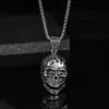 Joyería transfronteriza europea y americana collar de acero inoxidable para hombre hojas calavera aleación titanio imitación acero accesorios hip-hop