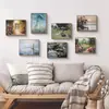 Pinturas decorativas feitas sob medida na Amazon, com cenas de jardim e paisagens, adequadas para quartos, salas de estar e outros espaços; impressões em tela e pinturas a óleo