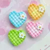 Mini Pequeño Cuadros Corazón Galleta Resina Accesorios Flor Corazón Juguete Comida Pasador Llavero Imán Refrigerador Accesorios