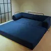 Sofá-Cama Comprimido de Tecido Retrô Sala de Estar Quarto de Apartamento Pequeno Dobrável Removível Lavável Duplo Três Pessoas Uso Duplo Sofá Modular