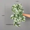 Colgante de Pared de Enredadera de Ratán Artificial Planta Verde Artificial Hoja de Manzana Manzano Cesta Colgante Enredadera Pared Rábano Verde Hoja de Siete Estrellas Colgando en la Pared