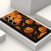 Venda Quente Transfronteiriça Temporada de Volta às Aulas Estilo Retro Horror Abóbora Morcego Capa de Celular de Halloween Compatível com Samsung S15U Capa Macia