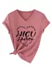 Enfermeira Nic Coração Amazon Atacado Comércio Exterior Transfronteiriço Feminino Confortável Casual Tamanho Plus Versátil Manga Curta