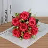 Flores Artificiales de Rosa Transfronterizas, Rosas Coreanas de 7 Cabezas Más Vendidas, Flores de Mano para Bodas, Decoración del Hogar, Adornos de Flores de Seda