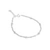 Pulsera Sina de Plata S925 Perla Redonda Texturizada Diseño de Nicho Pulsera Simple para Mujer Colección de Joyería para la Mano