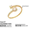 Anillo de Nariz Tipo Nariz de Cerdo de Cuatro Hojas con Circonita Cúbica Engastada en Bisel Cuadrado Acero Inoxidable Chapado en Oro de 18 Quilates Joyería de Lujo Ligero Europea y Americana de Alta Gama para Mujeres