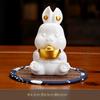 Criativo Bonito Coelho Branco Ornamentos de Cerâmica Animal Micro Paisagem Acessórios de Jardinagem Chá Pet Interior Desktop Decorações Lote