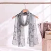Lenço de Seda Georgette Leve 50*160 Lenço Longo Estampado Adequado para Todas as Estações Toque de Luxo Lenço de Gaze Lenço Decorativo de Seda