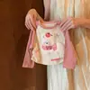 Conjunto de Niña Ropa Elegante de Otoño 2026 Estilo Nuevo Pantalones de Pierna Ancha para Bebé Niño Pequeño Camiseta de Manga Larga con Dibujos Conjunto de Dos Piezas Moderno