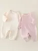 Mameleco para bebé con terciopelo de mousse de ácido hialurónico, estilo otoño e invierno, mameluco sin costuras para recién nacidos, prenda base para gatear para bebé