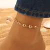 Joias transfronteiriças simples tornozeleira de amor de camada dupla moda Boêmia tornozeleira em forma de coração ornamentos para o pé de praia atacado