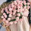 Manta con Ramo de Rosas Puntiagudas Paquete de Materiales para Tejer Hecho a Mano Manta de Flores de Lana Manta Tejida a Crochet Regalo del Día de San Valentín Chino para Novia