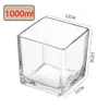 Pote Quadrado de Vidro Transparente, Castiçal de Vidro para Aromaterapia, Decoração Romântica de Mesa, Aquário de Vidro Hidropônico, Pote Quadrado Vazio para Vela