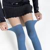 Outono e Inverno novas meias altas listradas verticais simples Maillard estilo pilha bezerro meias ins estilo empilhado over-the-knee botas meias