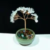 Árbol de Cristal con Adornos de Taza de Té, Decoración Navideña, Árbol de la Fortuna de Citrino, Figura de Cristal, Árbol de Cristal con Grava