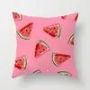 Fronha Fofa Estampada com Frutas de Verão Capa de Almofada para Encosto de Sofá de Sala de Estar de Verão Refrescante Melancia Banana