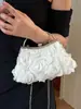 Yuezhi 2026 Verano Nueva Moda Retro Flor de Rosa Lazo Bolso de Mano Encaje Casual Versátil Bolso Cruzado