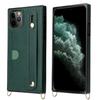 Para Huawei mate40 Funda de Teléfono con Correa Cruzada P30lite Pulsera Soporte Tapa Trasera para Tarjeta Cubierta Protectora