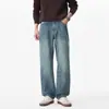 Jeans rectos retro americanos para hombre, novedad de otoño 2026 marca de moda pantalones largos casuales rectos holgados lavados