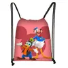 Mochila Nueva de Dibujo con Cordón Estampado Colorido de Mickey Poliéster Gran Capacidad Moderna con Cordón para Niños Venta al por Mayor Caliente