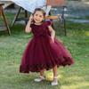 Amazon Europeu e Americano Novo Vestido Infantil Vestido de Princesa Vestido de Renda com Flores e Borboletas Saia Meninas Passarela Atacado