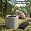 Assento de Vaso Sanitário para Carro Viagem ao Ar Livre Emergência Portátil com Tampa Commode de Carro, Lixeira Dobrável de PVC Durável, Suporta 150kg
