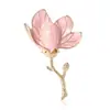 Broche de Flor de Magnólia Usado com Acabamento de Luxo, Estilo de Luxo Leve, Broche Exquisito e de Alta Qualidade, Acessório de Roupa Versátil