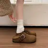 Pantuflas Boken Otoño Suela Gruesa Cómodas 2026 Nuevas Suela Suave Correa de Hebilla para Mujer Moda Versátil Punta Cerrada Simples
