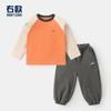 Conjunto de Roupa de Outono para Meninos: Camiseta de Manga Longa e Calça de Moletom para Crianças Pequenas, Roupa Infantil, Top Básico Tendência e Calça Comprida