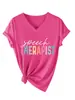 Amazon eBay sitio independiente moderno versátil elegante mujer cuello en V logopeda camiseta de manga corta