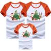 Nueva camiseta de verano de manga corta para padres e hijos, conjunto familiar de manga raglán, versión coreana de ropa infantil holgada, una generación de Naranja Blanco