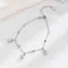 Pulsera de Plata Esterlina S925 con Tres Cuentas Redondas Estilo Coreano Joyería Elegante Pulsera de Cuentas Simple Versátil Accesorios de Moda para Mujer