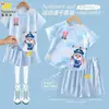 Zootopia 2 Conjunto de Shorts de Manga Corta con Efecto Hielo Tie-Dye para Niños Judy Nick Conjunto de Dos Piezas de Secado Rápido para Niños y Niñas